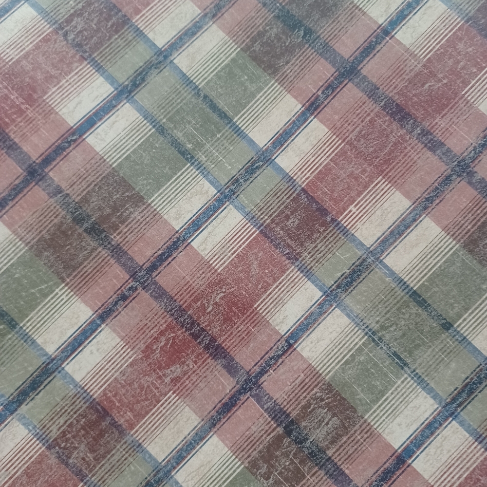 Wallpaper Nellie Brick Wooden Plaid Green, Red, Beige - Picture 6 of 11